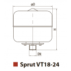 Бак расширительный для систем отопления VT24 "Sprut"