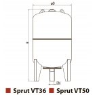 Бак расширительный для систем отопления VT36 с ножками "Sprut"